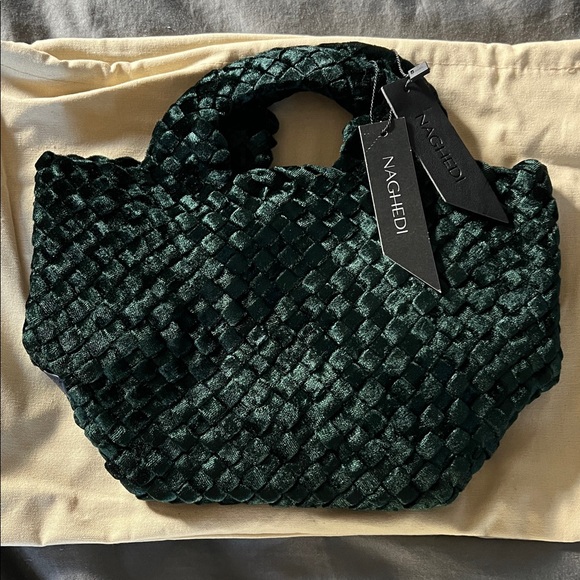 Naghedi Handbags - NWT Naghedi St. Barths Petit Tote - Emerald Velvet